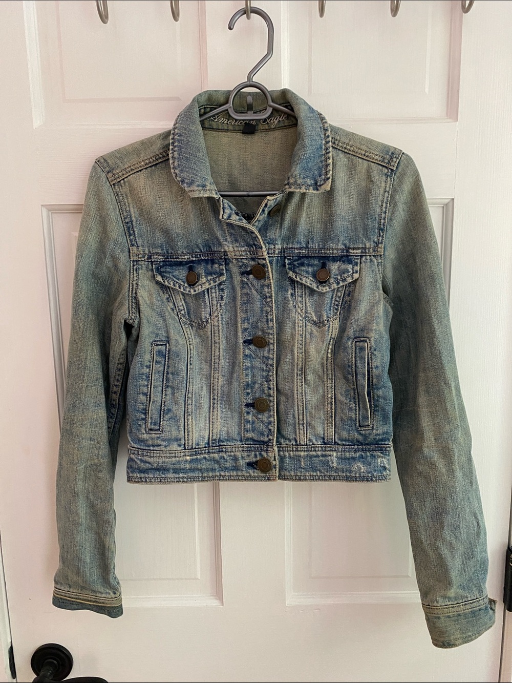 American Eagle Distressed Denim Jacket | Size S